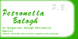 petronella balogh business card